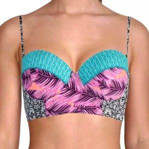 Hula Honey Leaf Breeze Push Up Bikini Top XS M L
